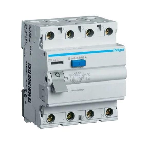 Wyłącznik różnicowoprądowy Hager CD441J, 4P, 40 A, 400 V, 30 mA