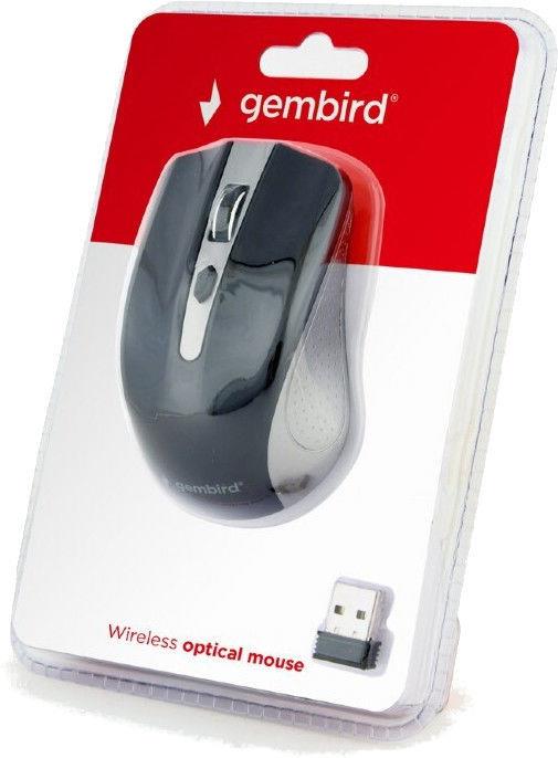 Belaidė kompiuterio pelė GEMBIRD MUSW-4B-04, juoda, pilka