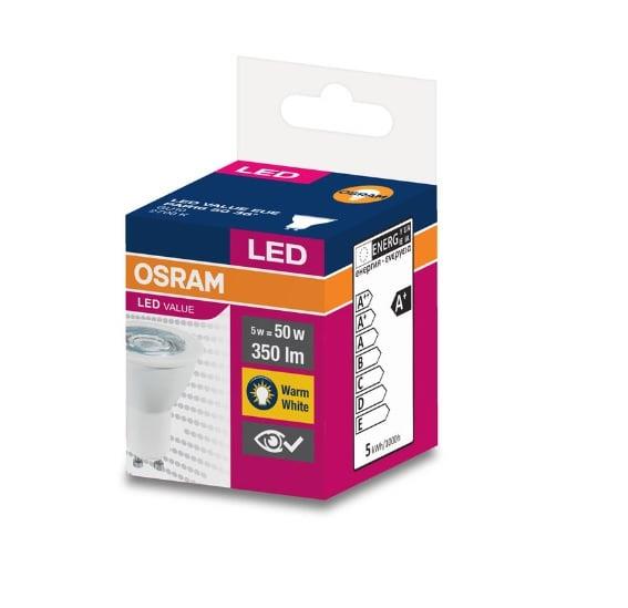 LED lemputė Osram Value PAR16 5W, GU10, 2700K, 350lm