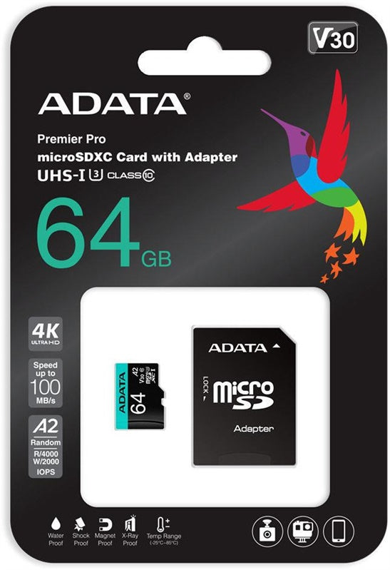 ADATA Premier Pro 64GB microSDXC UHS-I Class 10 z adapterem