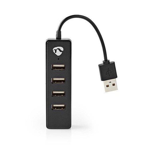 Šakotuvas USB 2.0, 4 prievadai, juodas
