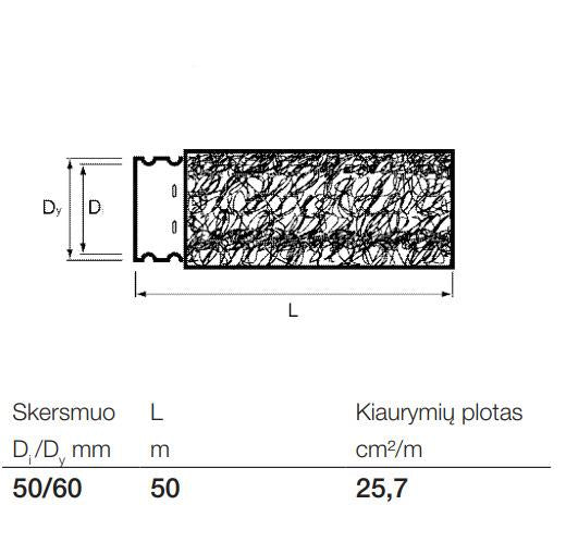 Drenažo vamzdis su kokoso filtru Wavin Ø 50/60 mm 50 m