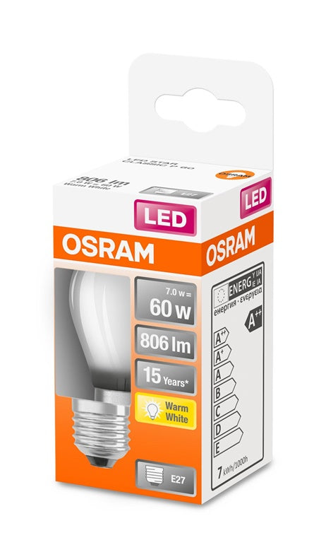 Żarówka Osram LED, P45, E27, 7 W, 806 lm, 2700 K