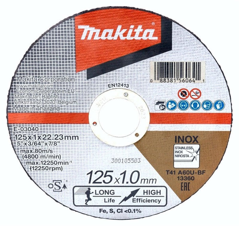 Tarcza do cięcia metalu E-03040, 125×1 mm, RST, 1 szt.