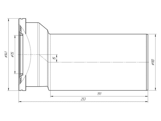 Połączenie proste WC, 110 mm, z przesunięciem 15 mm