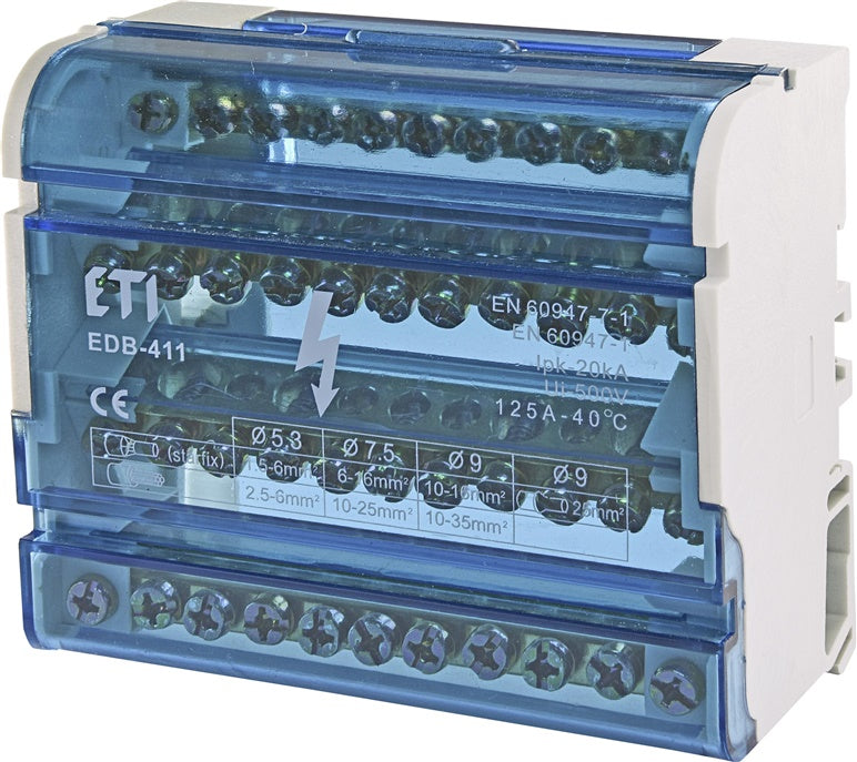 Sujung kaladėlė ETI EDB-411,7x1,5-6mm2;2x6-16mm2;2x10-16mm²