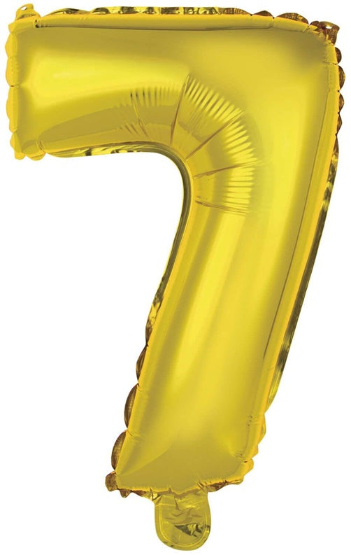 Balon foliowy cyfra 7, złoty, 1 szt.