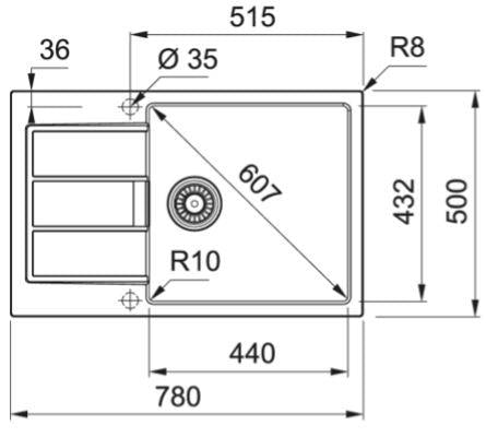 Zlewozmywak FRANKE SIRIUS 2.0 S2D 611-78 XL, 780×500×200 mm