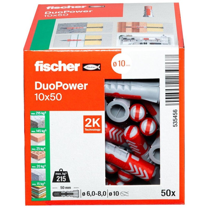 Kaištis Fischer DuoPower, 50 mm x 10 mm, 50 vnt.