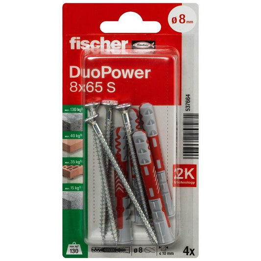 Kołek rozporowy Fischer DuoPower, 65 mm x 8 mm, 4 szt.