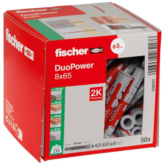 Kołek Fischer DuoPower, 65 mm x 8 mm, 50 szt.