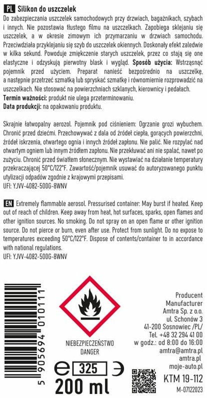 Silikon w sprayu Moje Auto, 200 ml