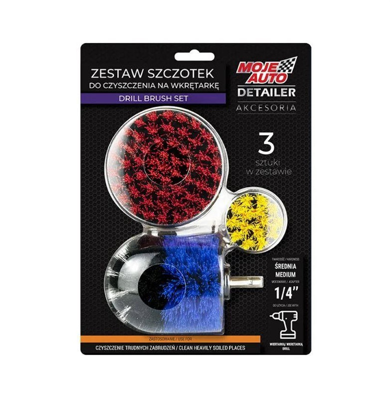 Zestaw szczotek do mycia samochodu Moje Auto, 3 szt.
