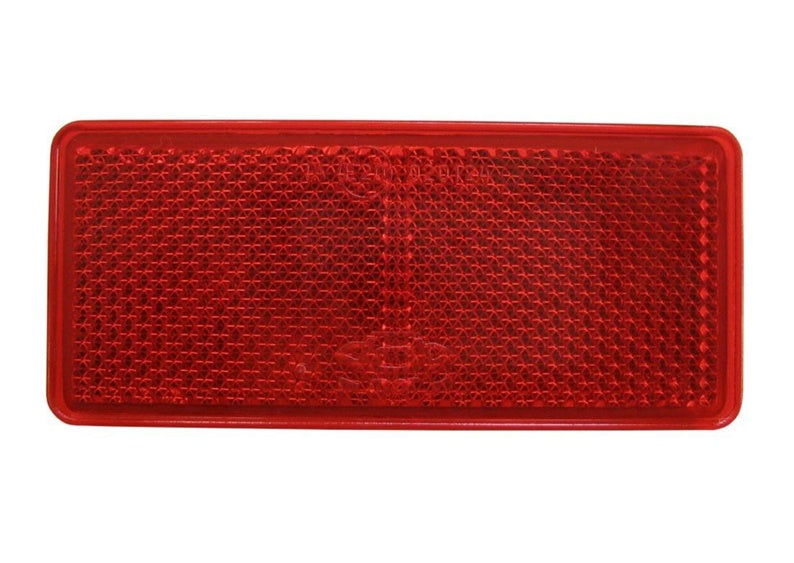 Czerwony odblask samoprzylepny, prostokątny, 40x90 mm