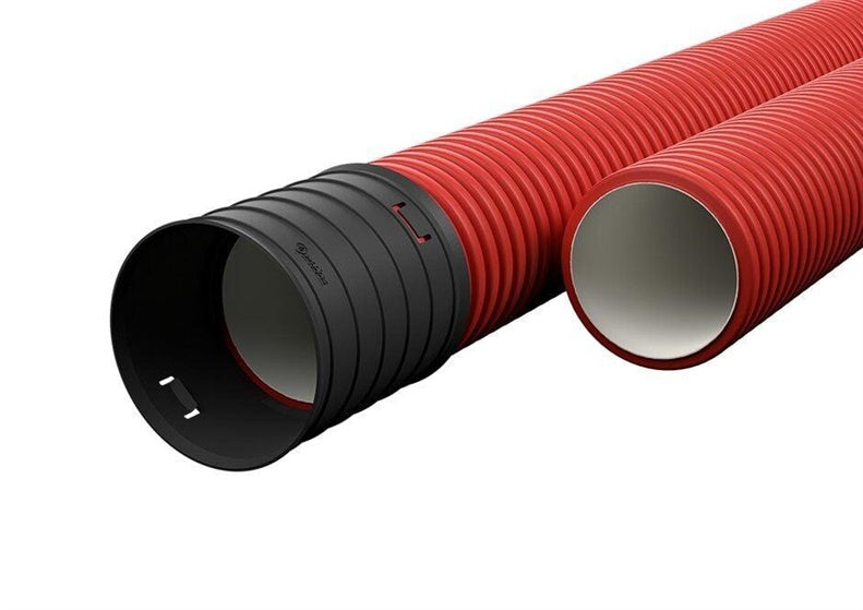 Rura karbowana instalacyjna z mufą Pipelife D50 HDPE, 6m