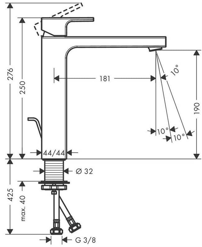 Bateria umywalkowa Hansgrohe Vernis Shape 71562000, chrom