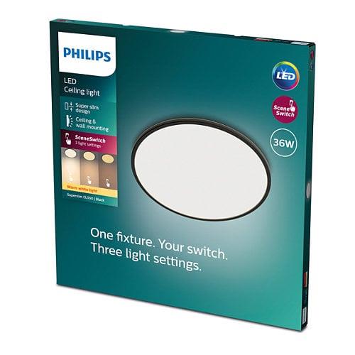 Lampa Philips Superslim, 36W, 2700°K, czarna