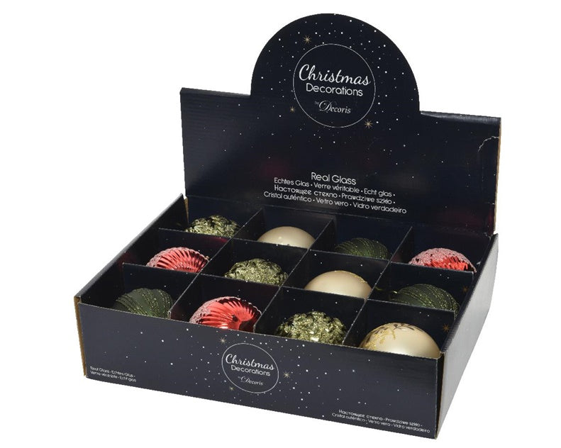 Szklana bombka DECORIS 062587, 8 cm, różne kolory
