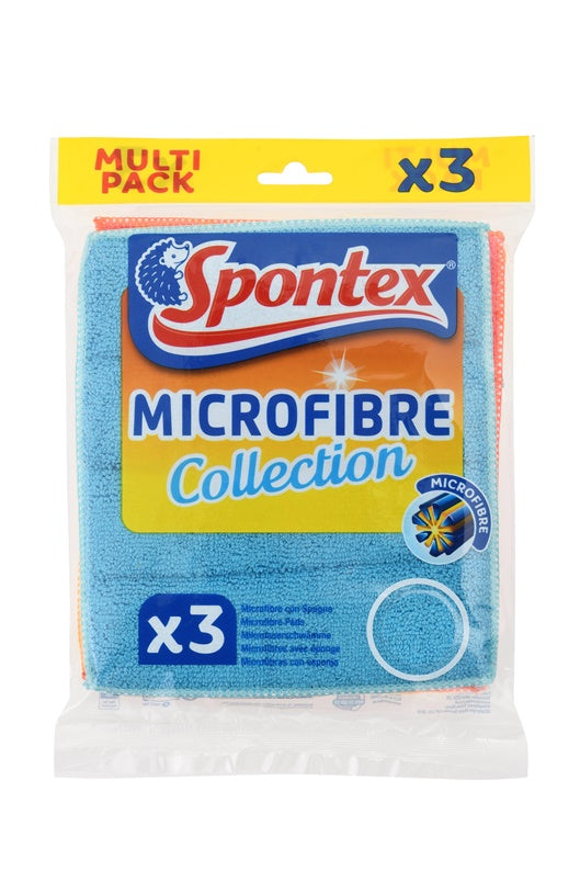 Ściereczki z mikrofibry z gąbką Spontex Multipack, 3 szt.
