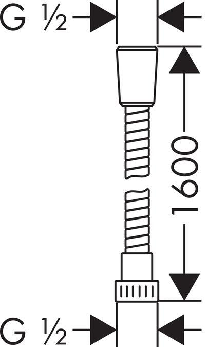 Dušo žarna Hansgrohe Metaflex 28266, 160 cm, 1/2''