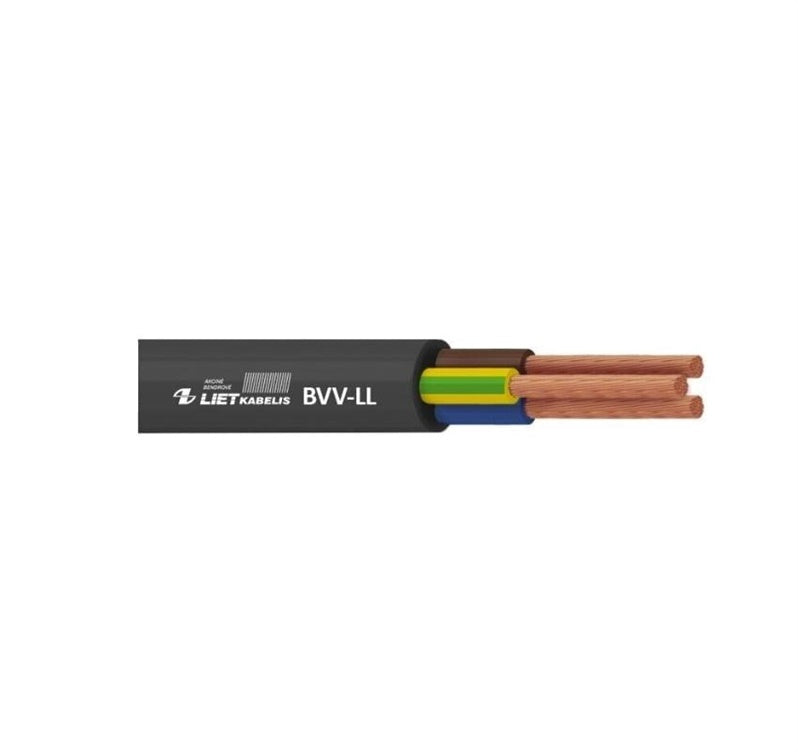 Kabel Lietkabelis BVV-LL, 2 x 1,5 mm², czarny