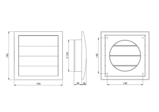 Ventiliacijos grotelės su žaliuzėmis EUROPLAST ND12Z, D125