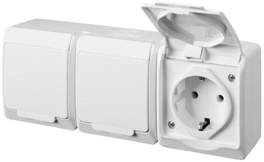 Trivietis kištukinis lizdas ELEKTRO-PLAST HERMES, IP44