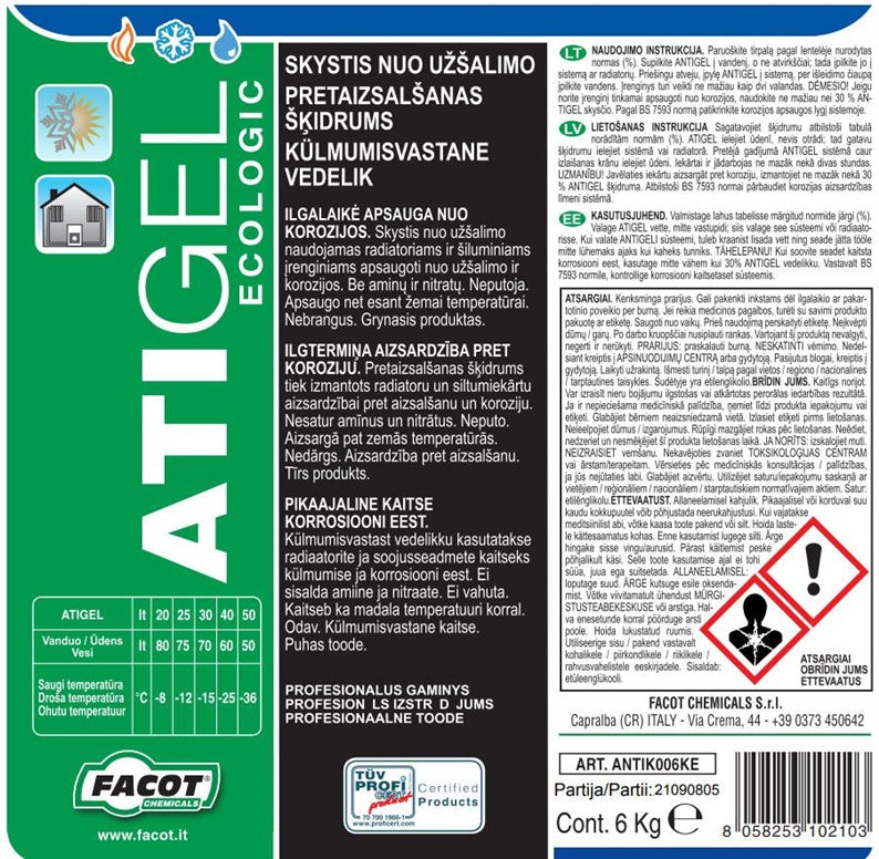 Płyn niezamarzający, Facot ANTIK006KE, 6 l
