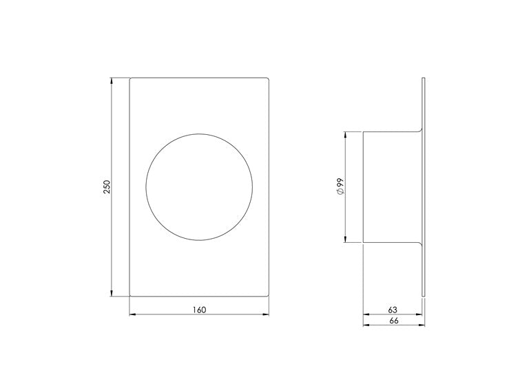 Ventiliacijos tarpmovė EUROPLAST VA100, 160 x 250 mm, D100
