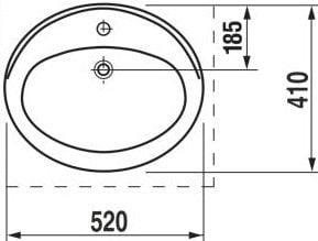 Umywalka JIKA IBON H8130100001041, 410×520 mm