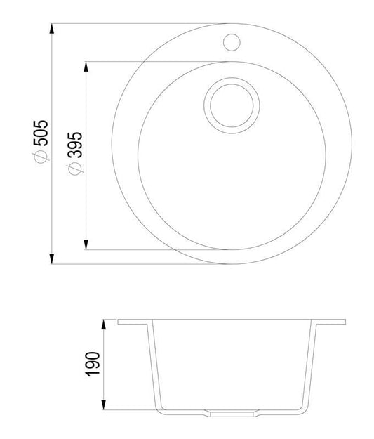 Zlewozmywak Clarus SR100-601W konglomerat 50.5x50.5x19cm