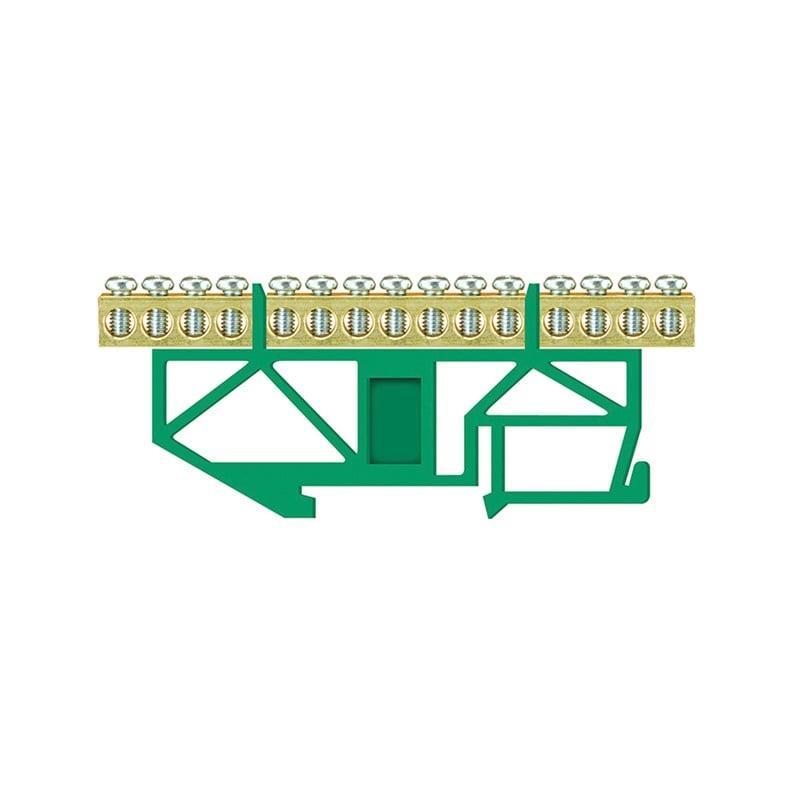 Įžeminimo kaladėlė Pawbol LZ 15/Z, DIN, 15x16 mm², žalia