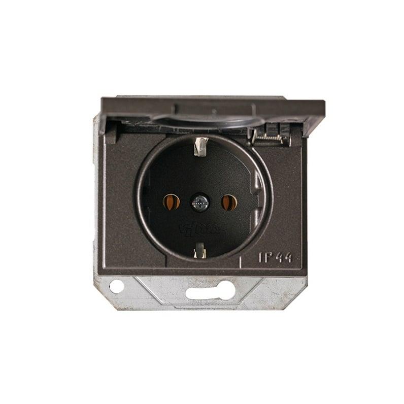 Gniazdo VILMA XP500, kolor antracytowy, IP44