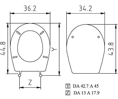 Unitazo dangtis Saniplast Sebino 2FSE005902, 38 x 49 cm
