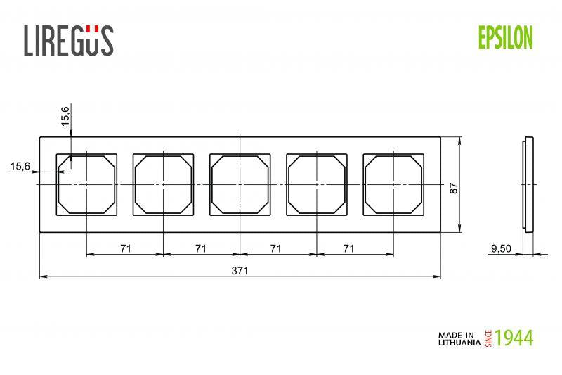 Penkiavietis rėmelis LIREGUS EPSILON, baltas matinis stiklas