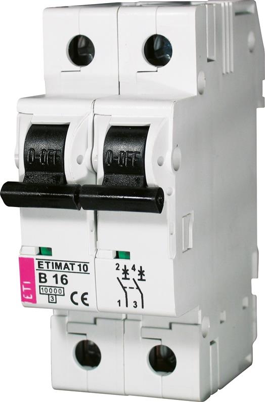 Automatinis jungiklis ETIMAT10, 2P, C, 10kA, 10 A