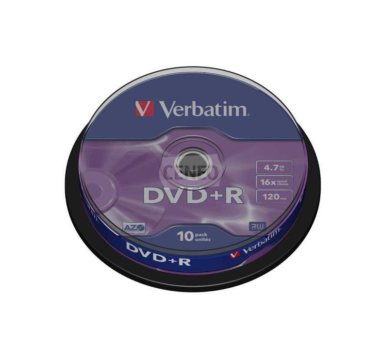 Płyty kompaktowe DVD+R Verbatim, 4,7 GB, 10 szt.