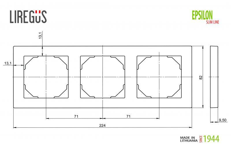 Trivietis rėmelis LIREGUS EPSILON, juodos spalvos