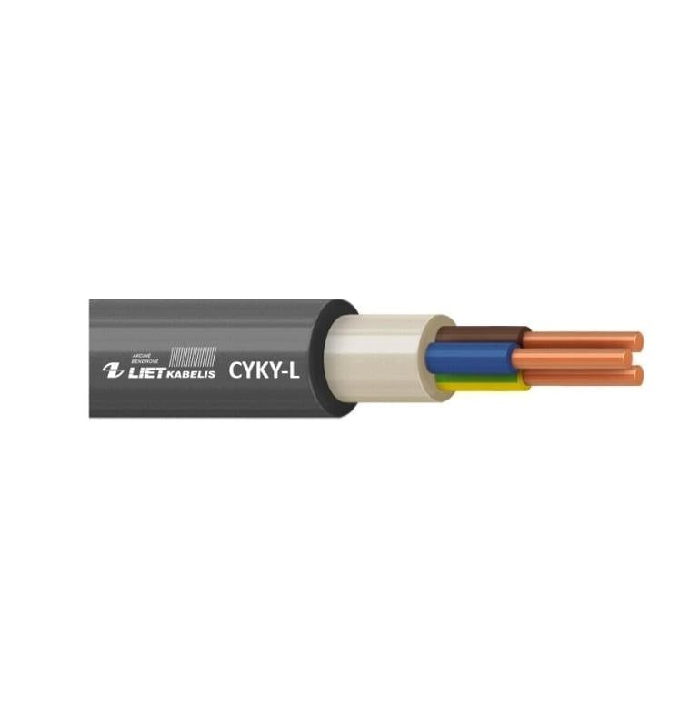 Kabelis Lietkabelis CYKY-L, 4 x 4 mm², juodas