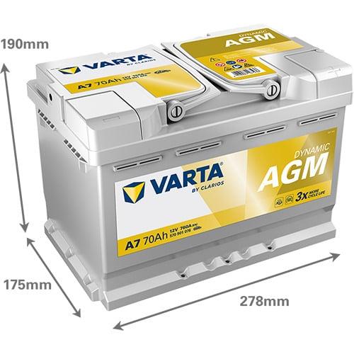 Akumulator Varta Silver Dynamic A7, 12 V, 70 Ah, 760 A