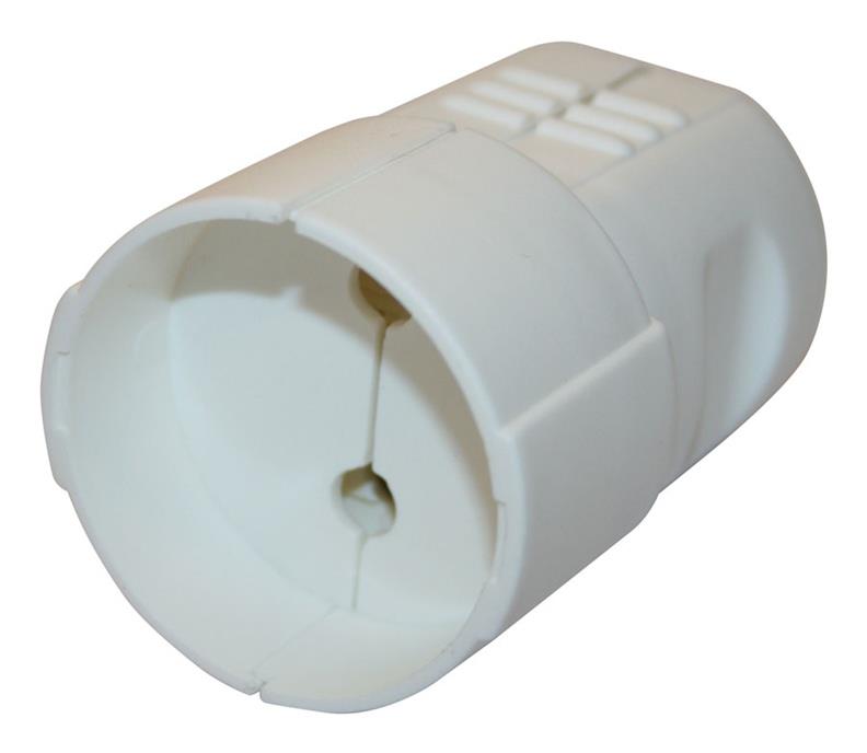Gniazdo przedłużacza N&L, 2P, 16A, 250V, białe