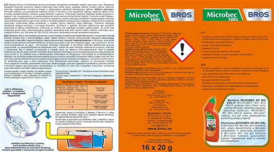 Bioaktyvatorius nuotekų duobėms Bros Microbec, 0,02 kg