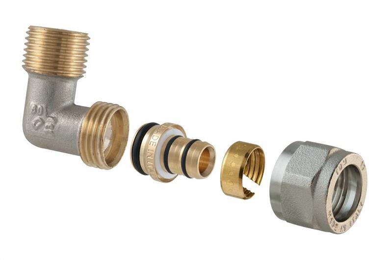 Dviguba išardomoji alkūnė 1475, 18 mm x 1/2", išor. sriegis