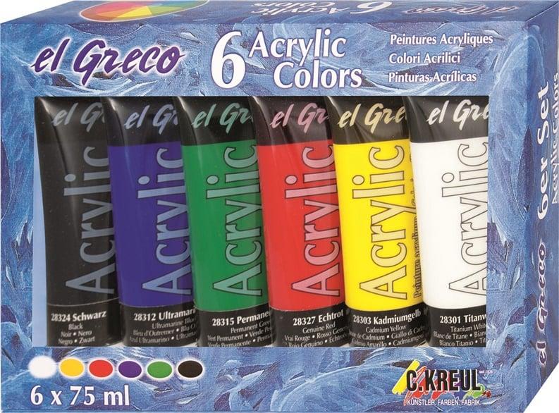 Akriliniai dažai C. KREUL 28260, 6 × 75 ml
