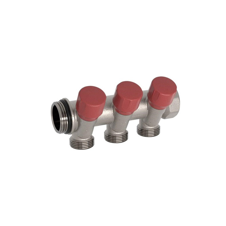 Kolektor ciepłej wody, 3/4"x 1/2", 3-obwodowy