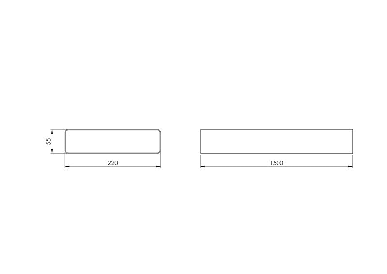 Ventiliacinis kanalas EUROPLAST, 220 x 55 x 1500 mm
