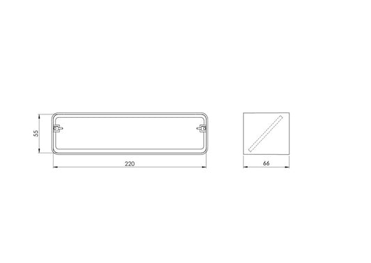 Ventiliacijos mova EUROPLAST KV25, 220 x 55 mm
