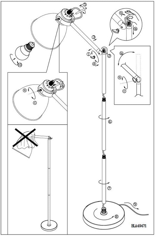 Lampa podłogowa EGLO PRIDDY 49471, 40 W, E27