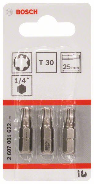 Atsuktuvų antgaliai Bosch Extra Hard T30, 25 mm, 3 vnt