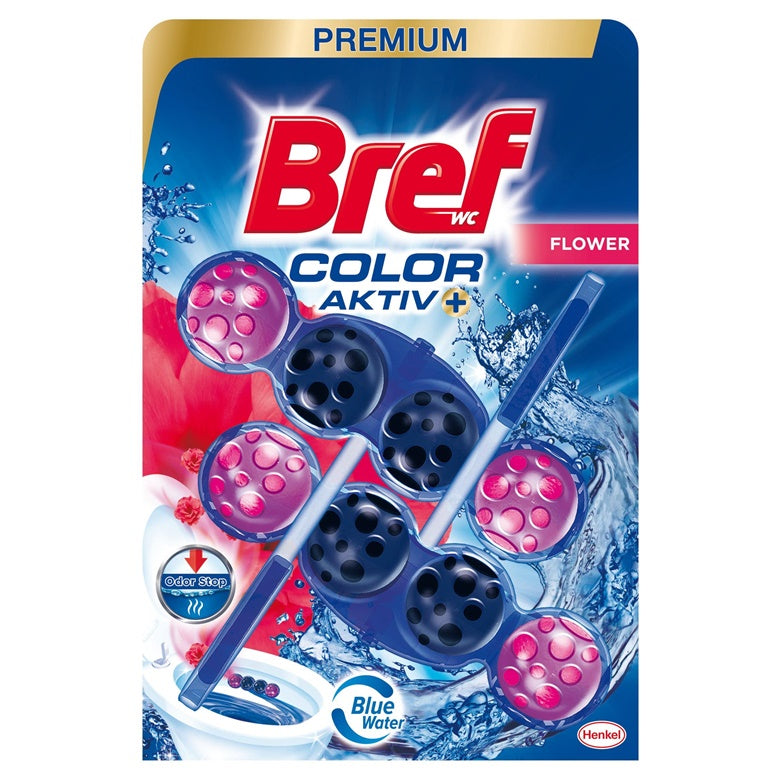WC valiklis-gaiviklis BREF BLUE AKTIV FLOWERS, 2×50 g
